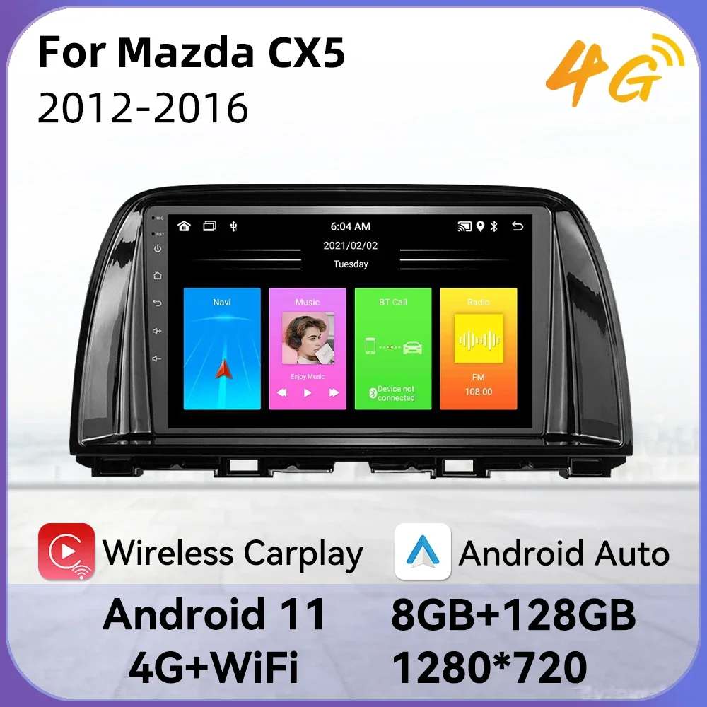 

Автомагнитола для Mazda CX5 CX-5 CX 5 2012-2016 2 Din Android автомобильное радио GPS мультимедийный плеер Carplay Android авто