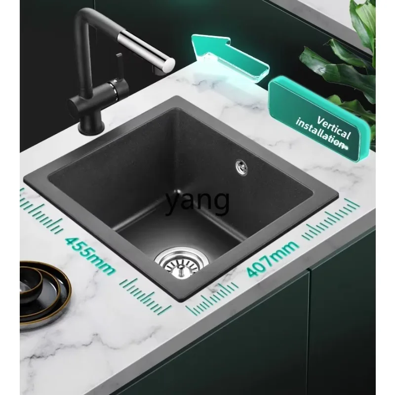 

LMM black bar counter single slot vegetable basin, dishwasher, under-counter basin