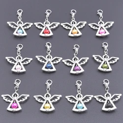 12pcs/Lot Mix Fashion Silver Color Angel Wings Charm Pendant DIY Angel Handmade Pendant For Jewelry Making Supplies Accessories