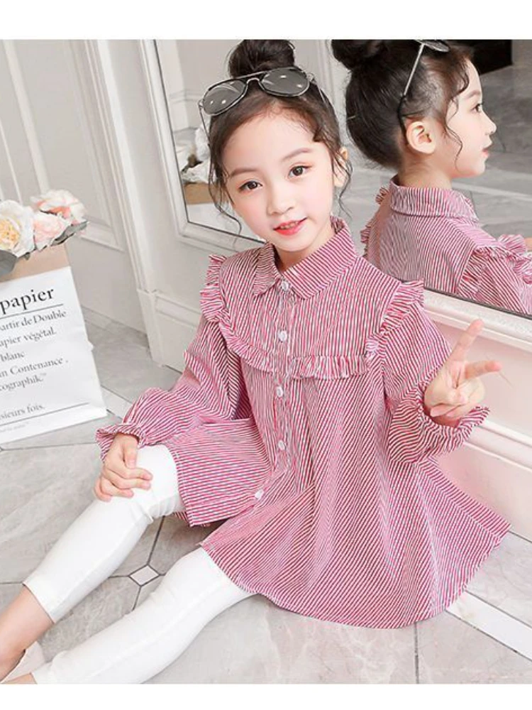 Kids Girls Shirt Tops Clothes Children Baby Girls Korean Fashion Cotton Top T-shirt Clothing Blouse Infant Shirts Chemise Q536