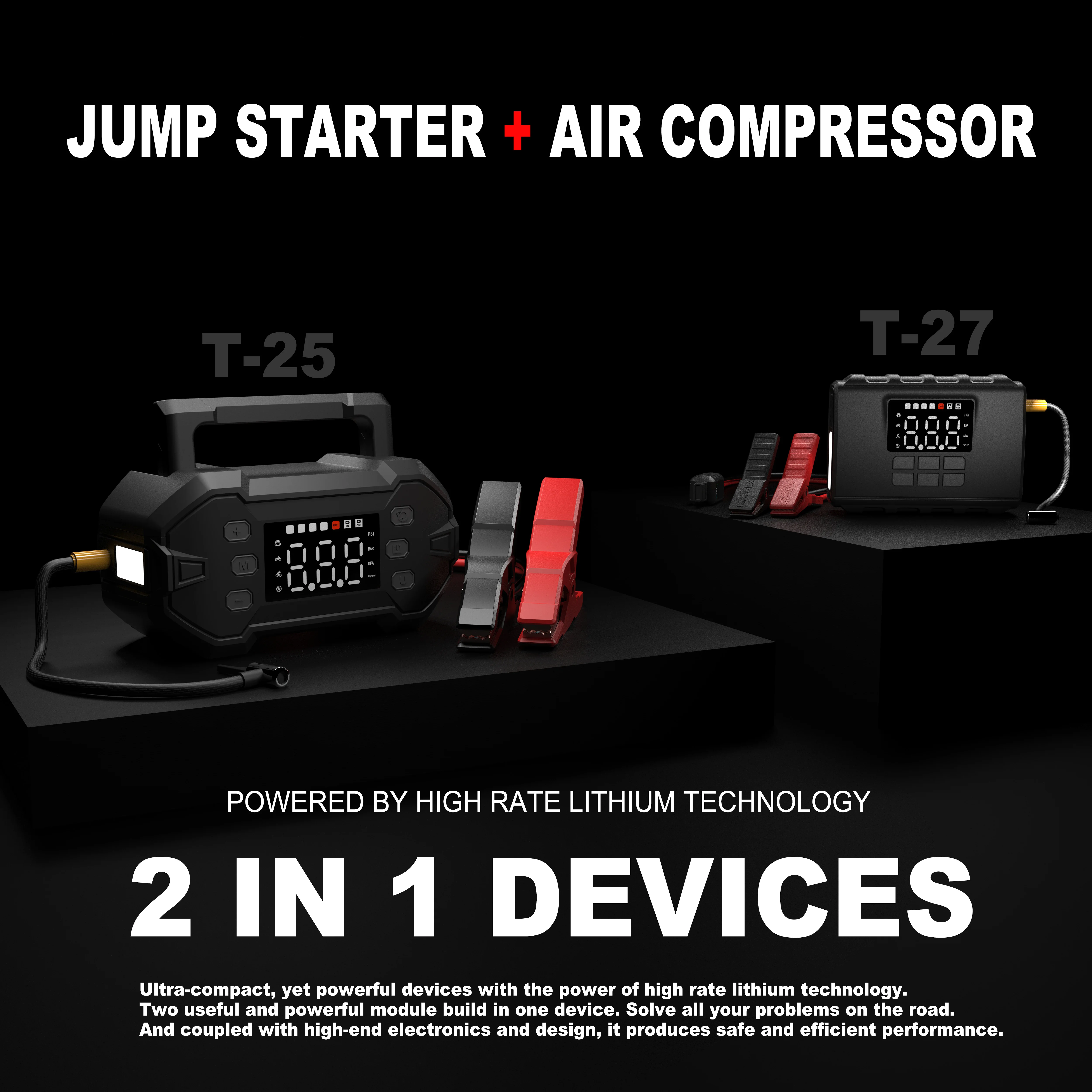 New Product 3000A Utrai Device Car Battery Power Bank Jump Starter With Air Pump Inflator for All Gas or Diesel Engines  10.0L