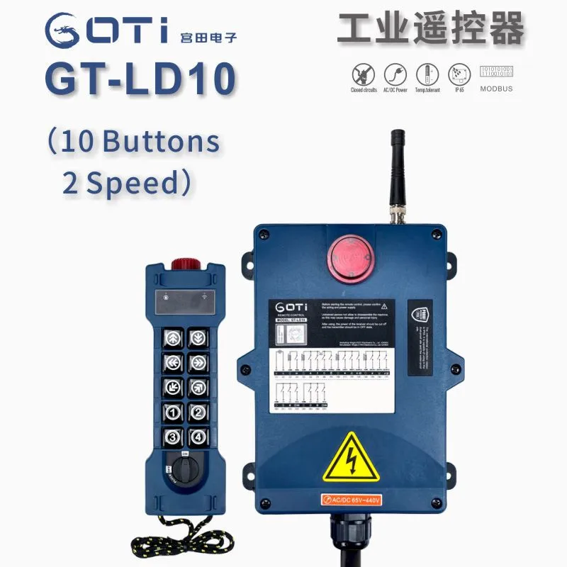 

Industrial Remote Control GT-LD10 Hoist Crane Lift 10 Buttons Dual Speed F24-10D Alternative for Truck