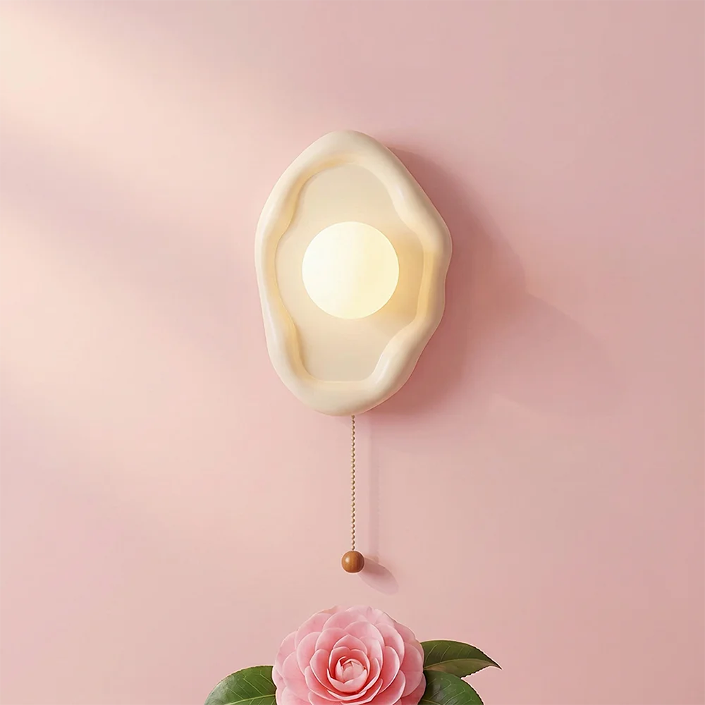 Cream White Pink Yellow Cloud Wall Lamps With Switch Plaster Wall Light for Bedroom Bedside Kids Baby Children's Room Wall Lamp