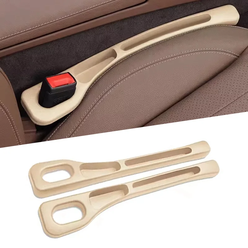 2pc Car Seat Gap Filler Organizer Pu Waterproof Car Seat Gap Plug Strip with 2 Grooves Seat Gap Storage Auto Interior Accessorie