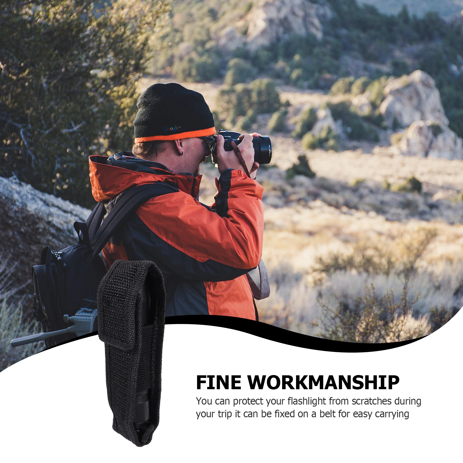 

4 pcs Flashlight Cloth Bag Storage Pouch Portable Case Black Flashlights Outdoor Camping Durable Safe Practical Design