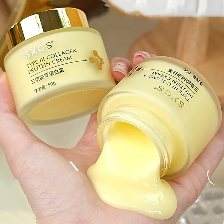 Type III Collagen Protein Cream for Face Moisturizing Lightens Fine Lines Tightens and Brightens Skin Care Anti-Agin Firming