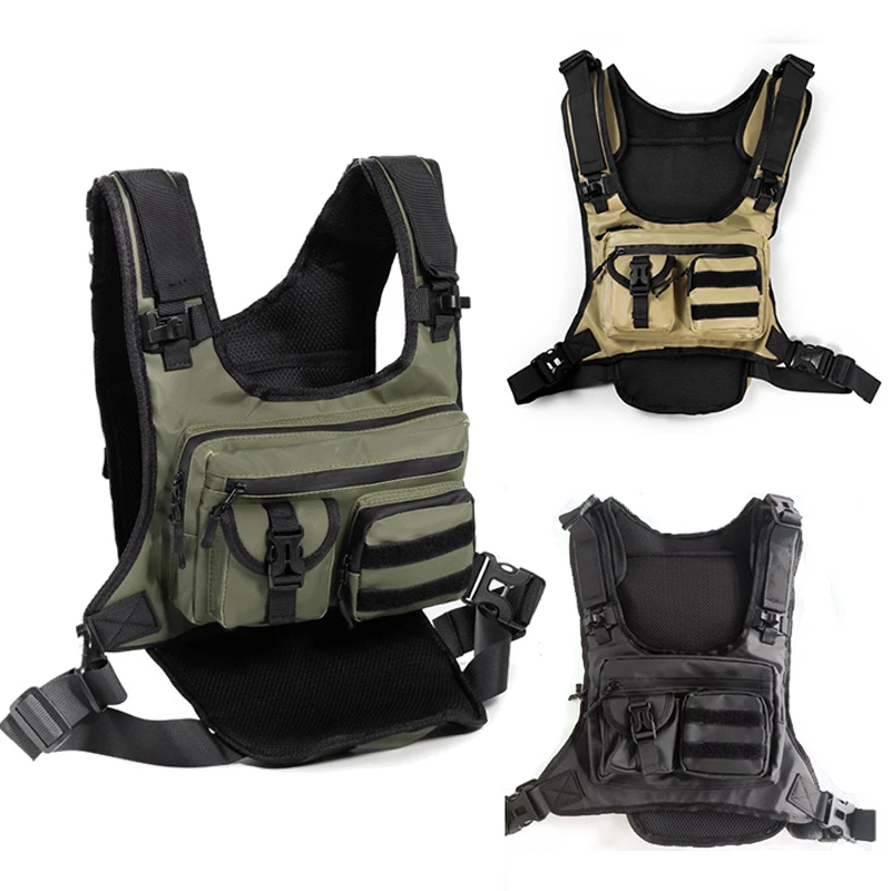 Outdoor Tactics Multi Functional Vest Chest Bag Daily Cycling Lightweight Multi Pocket Vest Fishing Portable Accessories Package