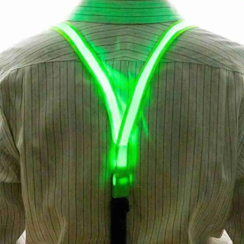 Light Up Men\'s Led Suspenders Bow Tie Perfect For Music Festival Costume Party Led Illuminated Suspenders E0c9