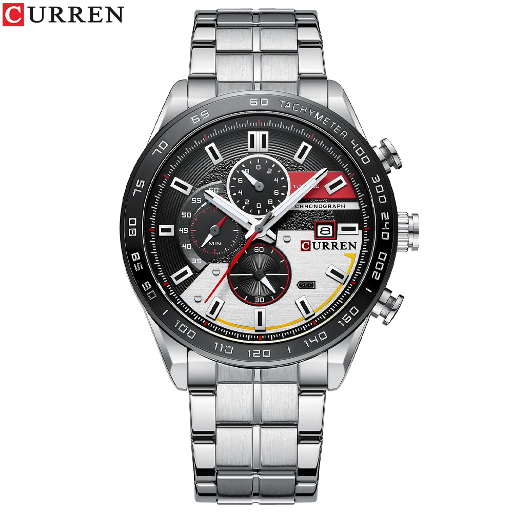 2022 CURREN Watch for Men New Fashion Men Watches Quartz Wristwatches Stainless Steel Band Clock Male Chronograph Watches