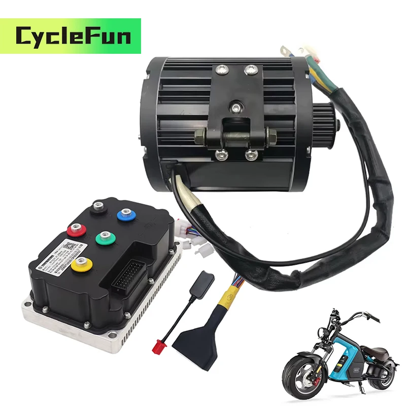 

QS138 Rated 4KW 90H Hall Type 72V 110KPH Mid-Drive Motor With FarDriver ND72530 Controller For Electric Scooter Motorcycle Ebike