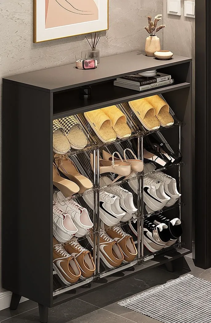 Small Metal Portable Shoe Rack Entryway Hallway Closet Space-Saving Storage Organization Shoe Rack