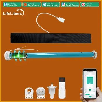 Lifelibero Tuya Zigbee Batterie Fenster Smart Vorhänge Jalousien Rollenmotor Für 37 38mm Rohr Arbeit Alice Alexa Smart lautsprecher Hause