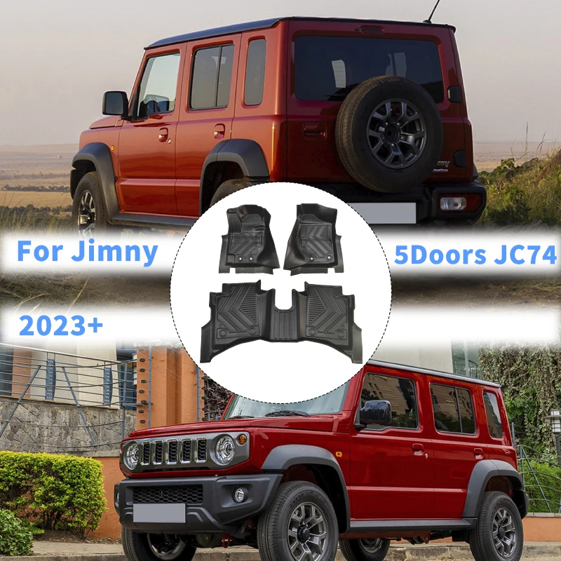 

5 Doors Jimny Floor Mat 3PCS/SET TPE Car Matting For Suzuki XL Jimny 5 Door JC74 2023+ Foot Pad Manual Automatic Transmission