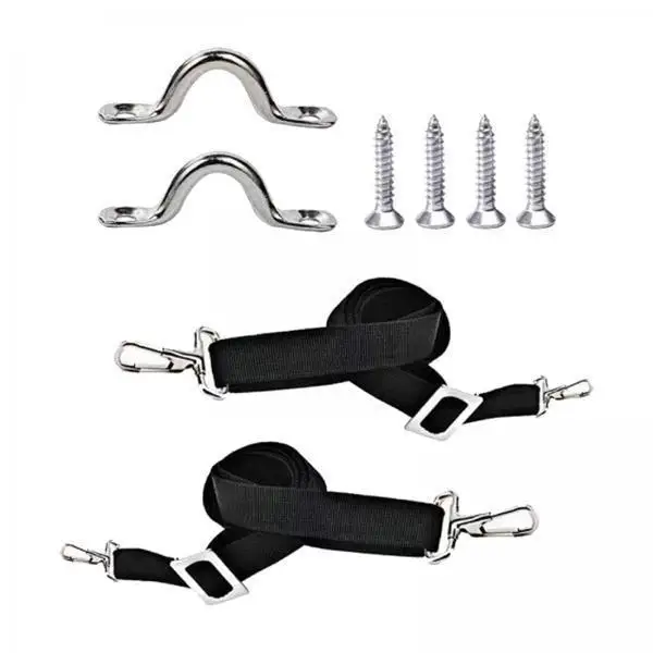 Adjustable Boat Canopy Straps Bimini Top Nylon Tie Down Webbing with Stainless Steel Fittings for Marine Use