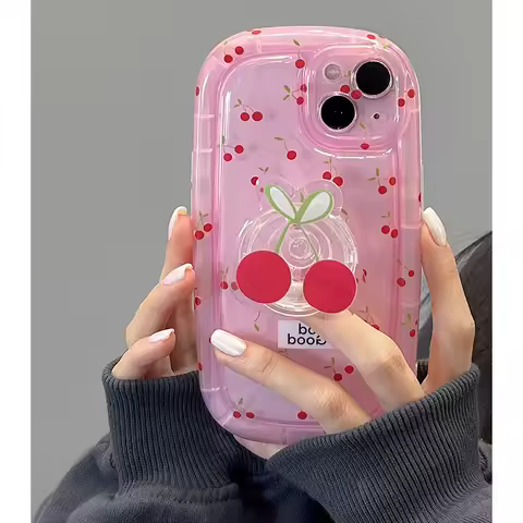 For Samsung S23 S22 S20 S21 FE Plus Ultra A54 A32 A14 A34 M13 A04 A23 24 A12 A21S 51 72 Sweet Cherry Phone Case With Grip Holder