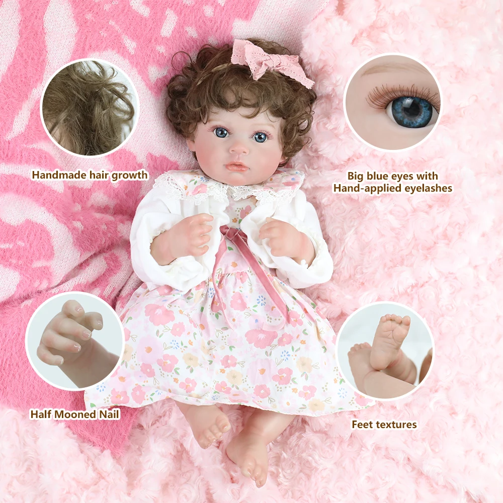 50 سنتيمتر كامل لينة الفينيل سيليكون الجسم فتاة تولد من جديد دمية مفصلة نابض بالحياة اليد الجذور الشعر تحصيل الفن دمية أفضل هدايا عيد الميلاد
