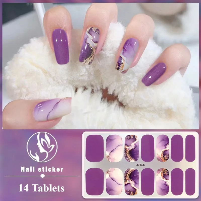 Cobertura completa moda unha polonês filme adesivo decoração de unhas espumante glitter auto adesivo manicure designer arte do prego adesivo