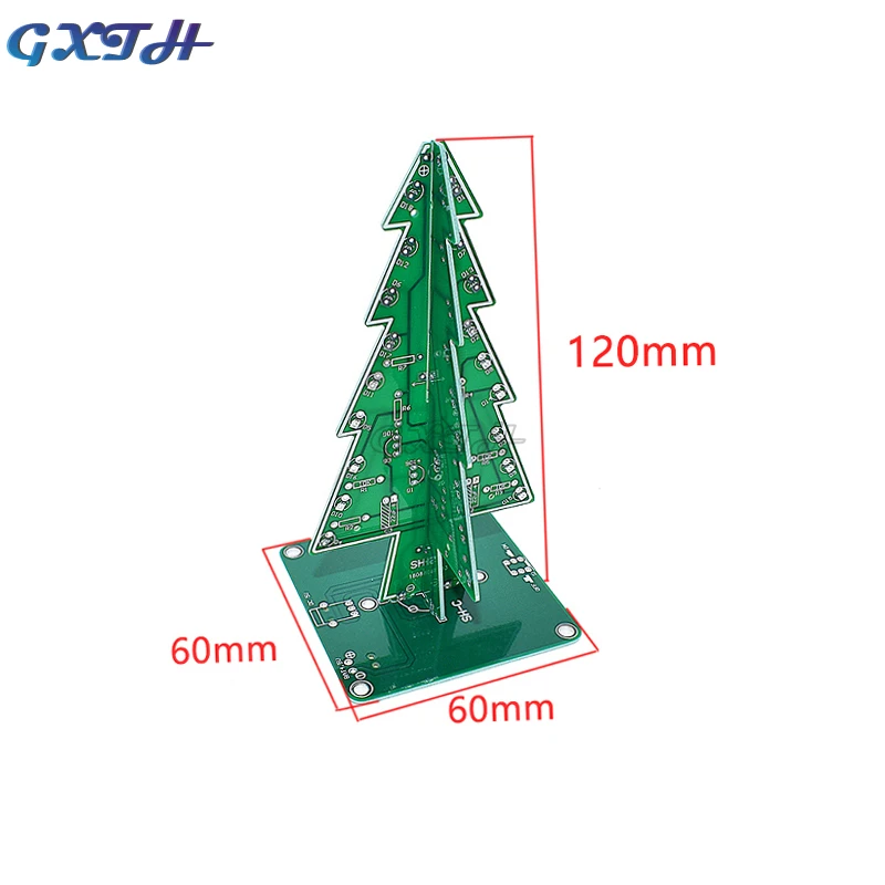 3D elektroniczny LED choinka zestaw DIY Flash zestaw choinki prezent siedem kolorów obwodu drukowanego