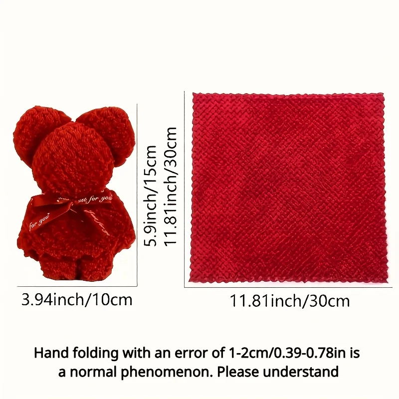 20PCS Bear Towel Gift Set, Coral Fleece Soft Face Towel, Cute Absorbent Hand Towel for Home Bathroom, Party Favor