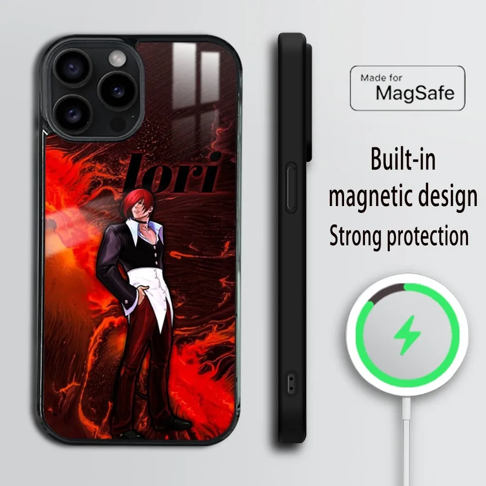 K-King Of Fighters Lori Yagami Phone Case For iPhone 16 15 14 13 12 11 Pro Max Plus Mini Magsafe Mirror Wireless Magnetic Cover