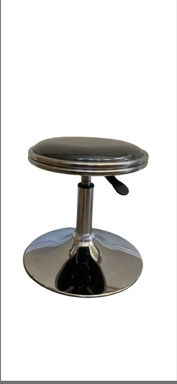 Arcade Bar Stools Set of 2, Adjustable Height, Leather Padded, Black Chrome, for Home, Garage, Man Cave