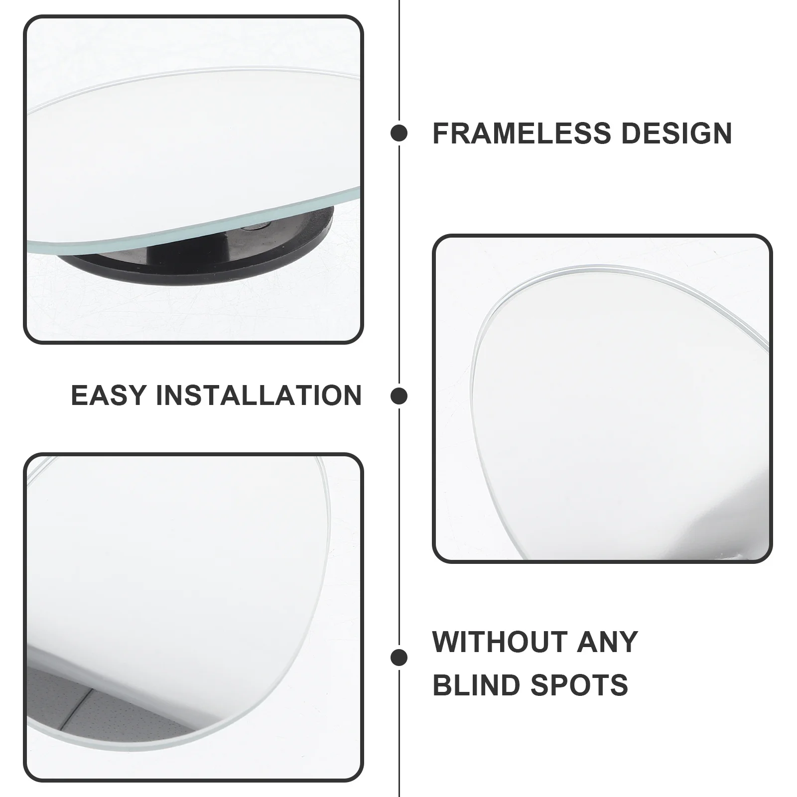 1 زوج العمياء مرآة السيارة 360 درجة عرض شكل بيضاوي واضح انعكاس لا البقع العمياء مناسبة للمرايا اليسرى واليمنى #4