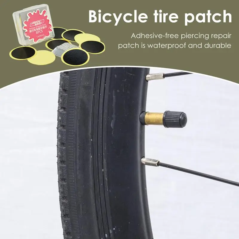 

Bike Tube Patch Kit Multipurpose Bike Tube Repair Kit Glue-Free Tire Patch Set Bike Patch Repair Kit Bicycle Tube Patch Kit