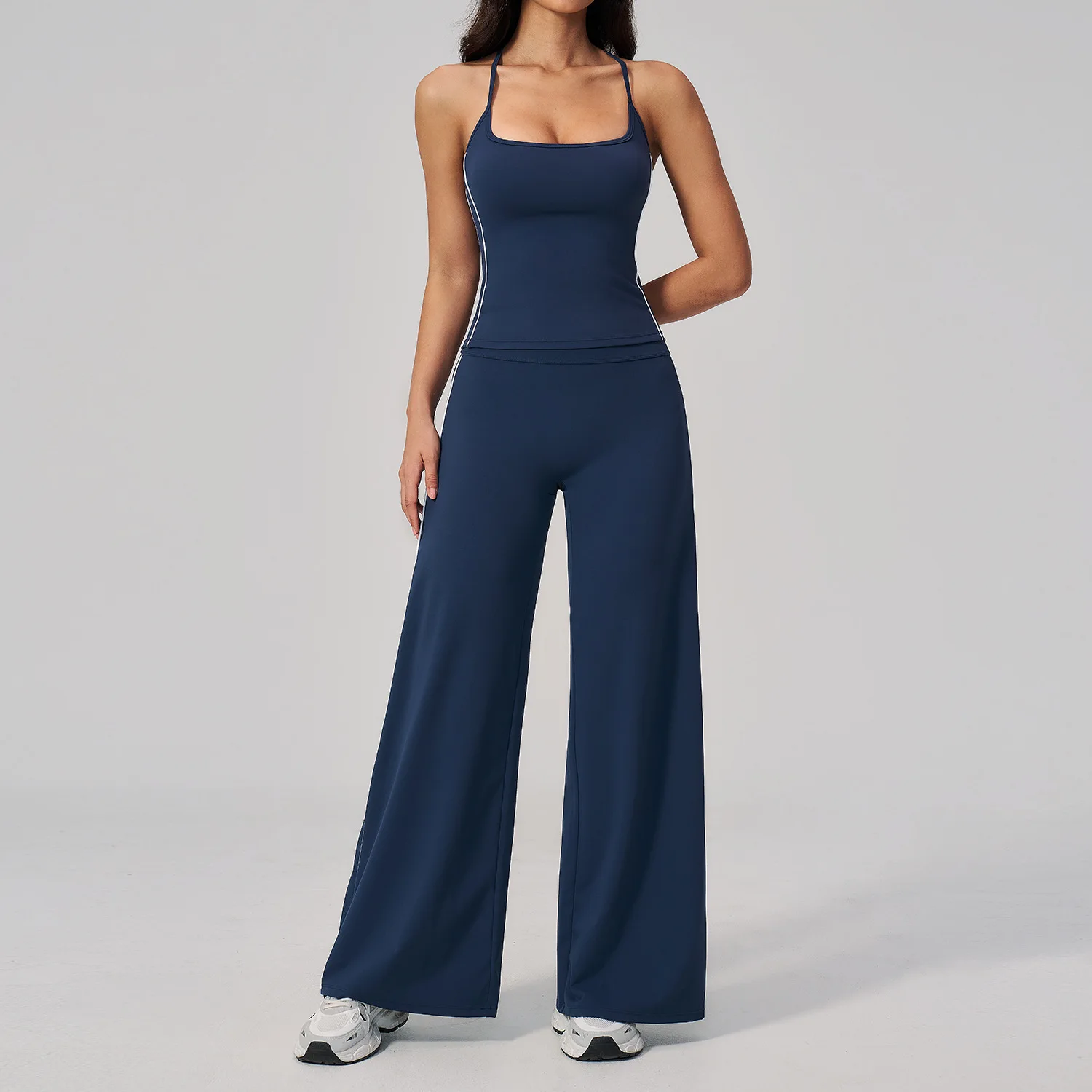 2 Pieces Yoga Set Workout Outfits Fitness Sportswear Gym Tracksuit High Waist Capri Pants Sports Bra Athletic Wear Women Clothes