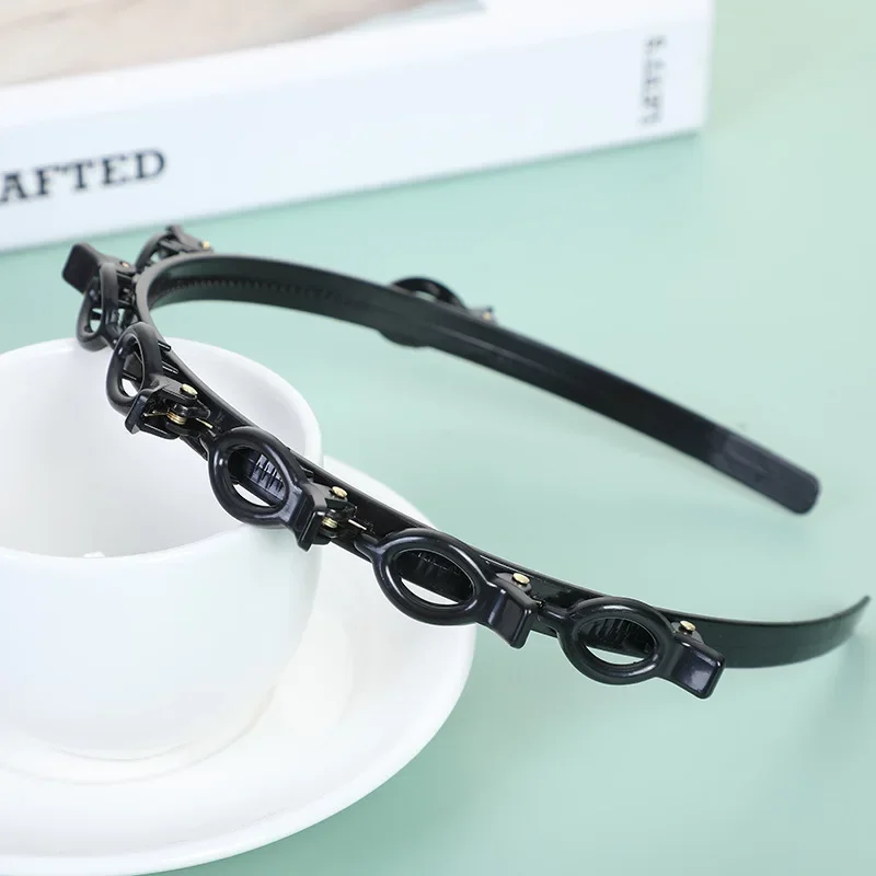 1/2 pièces multicouche creux tressé femmes frange bandeau coiffure fer accessoires pince à cheveux