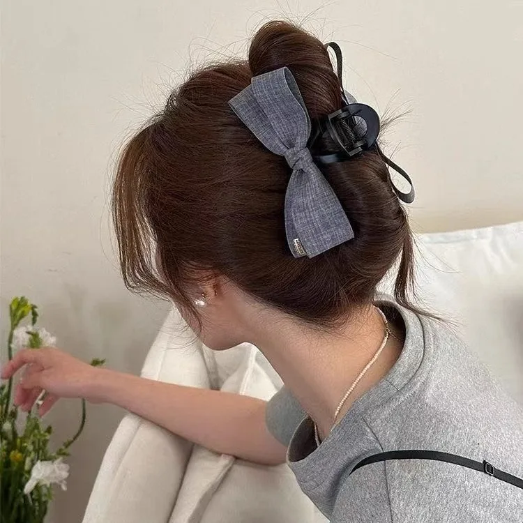 النساء مشبك شعر 2025 جديد 1 قطعة الدنيم القوس مخلب شعر كل مباراة كبيرة السيدات أغطية الرأس موضة إكسسوارات الشعر للنساء والفتيات #5