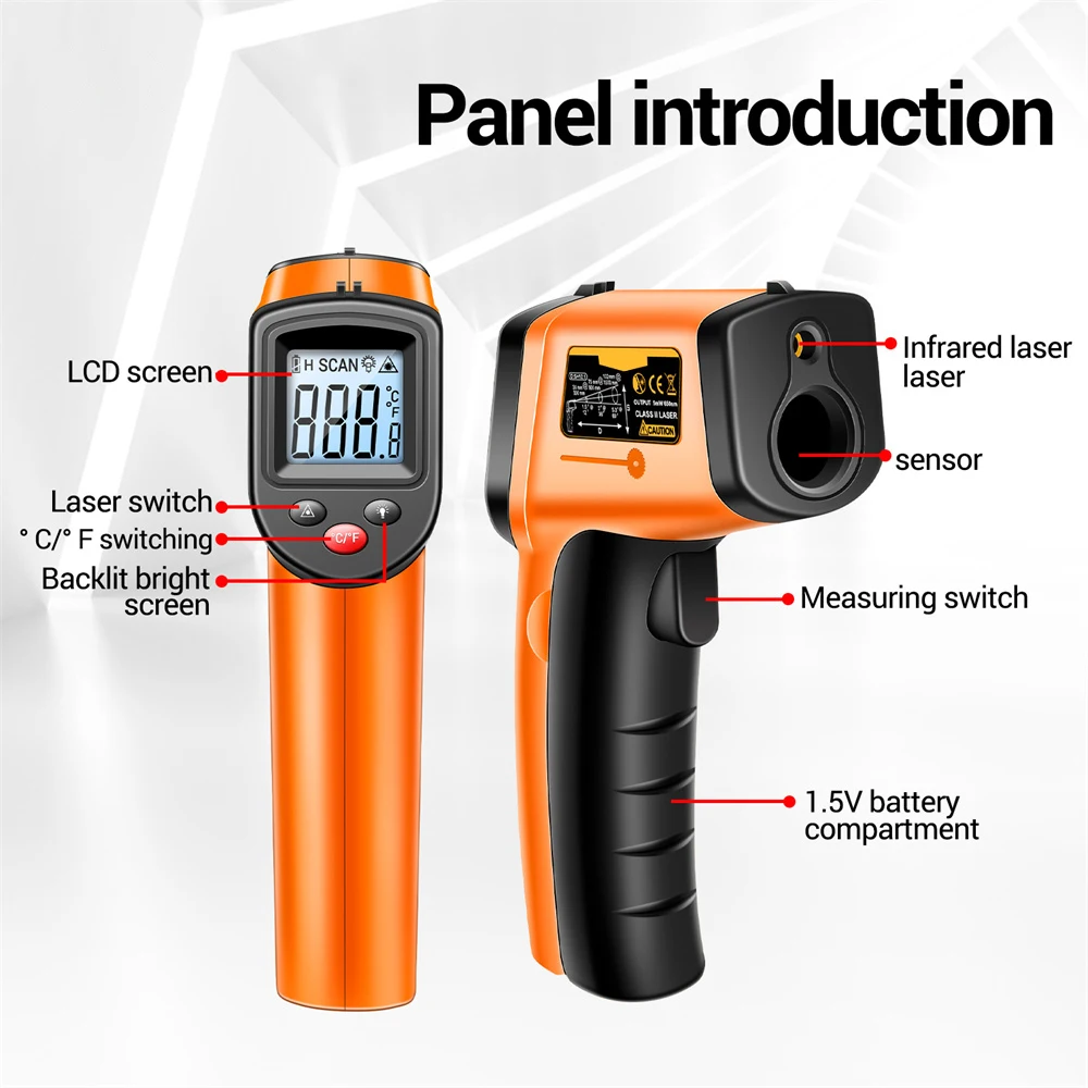 ANENG TH201 podręczny pistolet termiczny na podczerwień-50 ~ 400 ℃ termometr z czujnikiem laserowy na podczerwień kamera termowizyjna VA higrometr