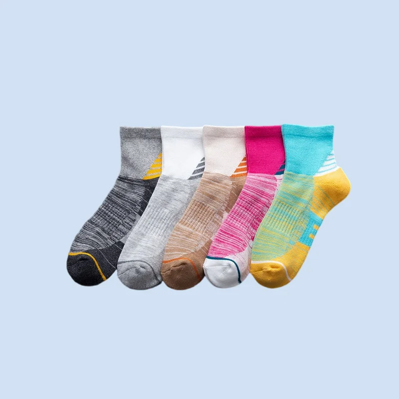 

2/6 Pairs Women's Mid-Tube Autumn and Winter New Thickened Towel Sports Socks Cotton Sole Terry Women's Running Socks