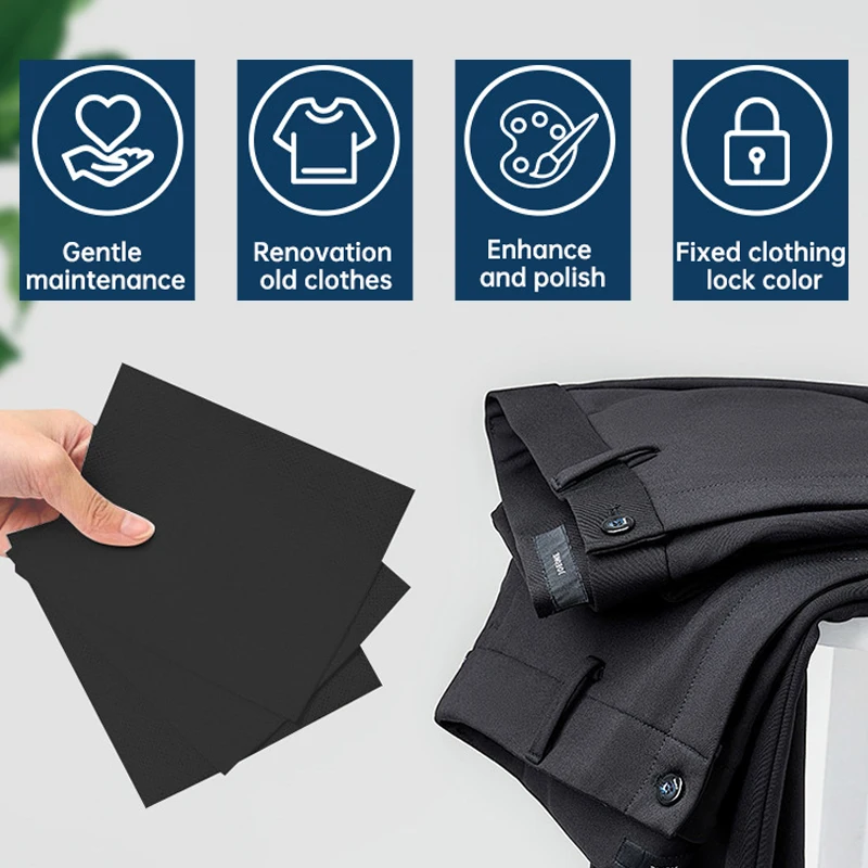 Black Clothing Color Restorer Sheet Black Trouser Clothes Laundry Tablet Restore Black Color Laundry Paper for Washing Machine