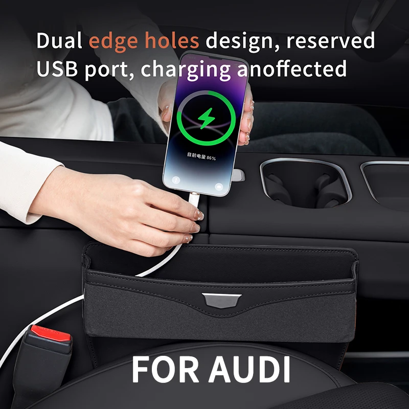 Suitable For Audi Car Seat Gap Organizing Storage Box A3 A4 A5 A6 A7 A8  Quattro RS Sline TT S1 S2 S3 S4 S5 S6  Car Accessories