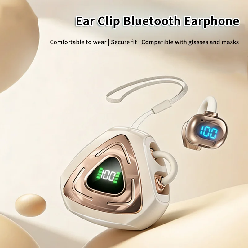 

New Style Bluetooth Earphone Power Display Ear Clip Fast Charging Optional Ear Clip Earrings Beautiful Ear Clips