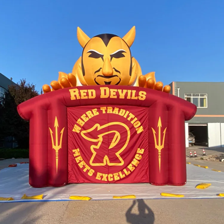 Cool Devils Sports Game Giant Inflatable Football Tunnel for Event Advertising and Entranceway
