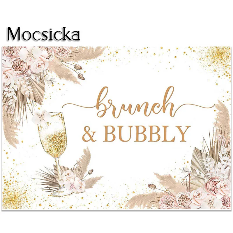 Mocsicka фон для свадебвечерние вечеринки, вечеринки, завтрак и пузырьковый блеск, Золотой Кубок, фон для фотосъемки, свадебные украшения шампанского