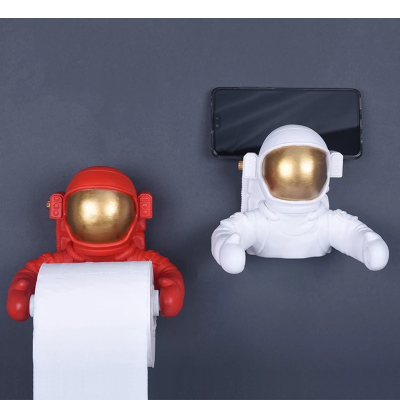 Resin Tissue Holder Astronaut Shape Roll Paper Towel Holders Home Bathroom Wall Mounted Toilet Racks Storage Shelves