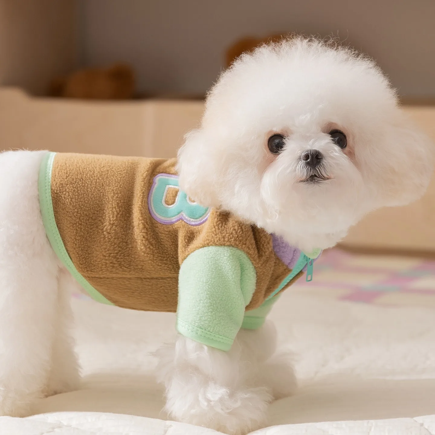 

Pet Clothing Small Dog Teddy Embroidered Sweatshirt Bichon Frise Two-Legged Fleece Jacket Winter Warm Dog Clothes