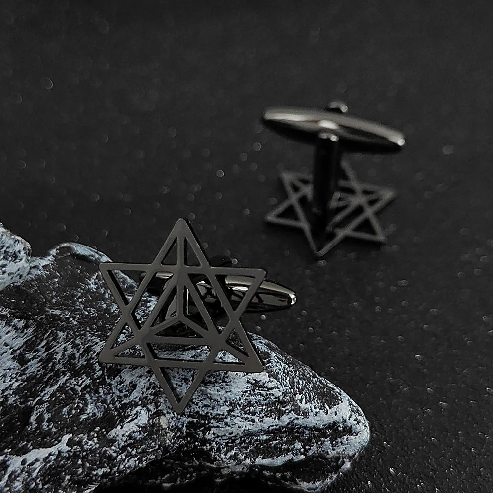 Judaism Star of David Men Cufflinks Stainless Steel Religion Jewelry Vintage Twins Shirt Button Wedding Guest Souvenirs Gifts