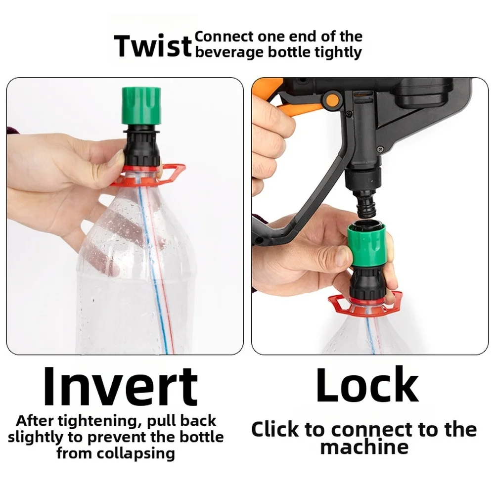For Wireless Lithium Car Washer Compatible For Soda Bottle Adapter with 30cm Tube and Quick Install Accessories