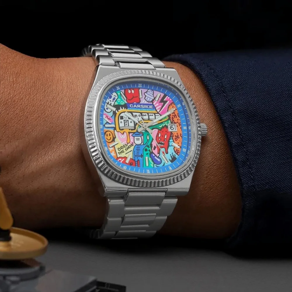 

Классические мужские часы с кварцевым механизмом и циферблатом в стиле комиксов, повседневные, деловые, спортивные, стальные, водонепроницаемые, мужские часы, Relogio