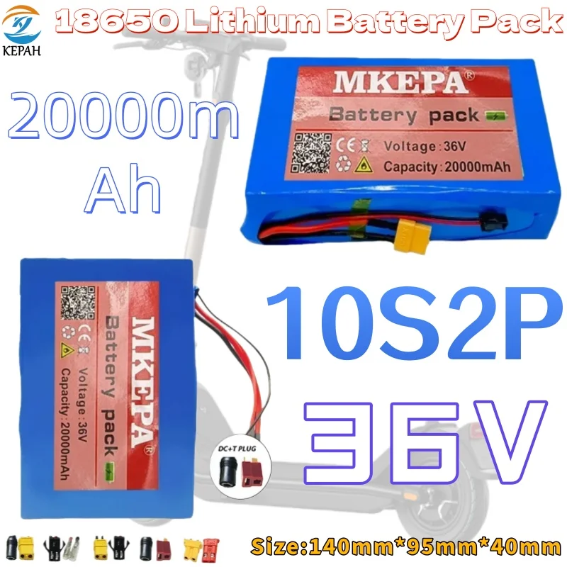 

10S2P 36 В, 20000 мАч, литий-ионный аккумулятор 186500, 500 Вт для мотоциклов и скутеров высокой мощности