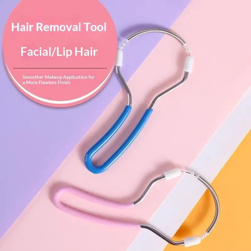 Women Facial Hair Removal Epilator Stick Steel Roller Smooth Spring Bend Face Cleaning Spring Hair Removal Epilator 2PCS