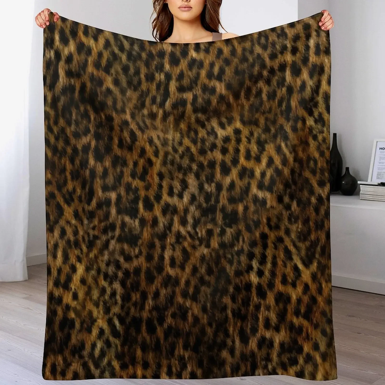 

Cheetah Fur Texture Throw Blanket Soft Plaid Luxury Retros Blankets