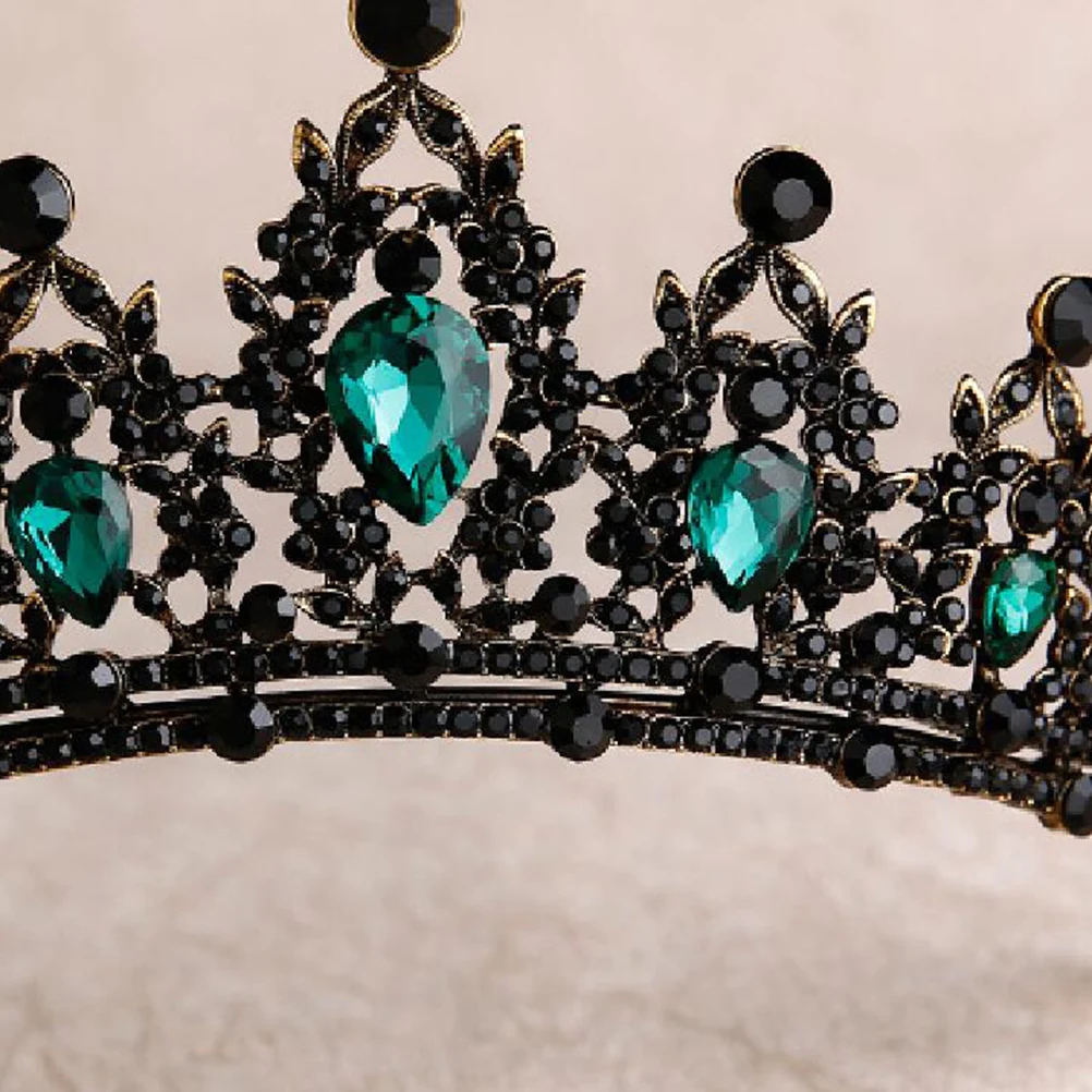 

1pc Vintage Rhinestone Crown Headpiece Wedding Hair Accessories Gothic Party Tiara for Women Prom Halloween Decoration