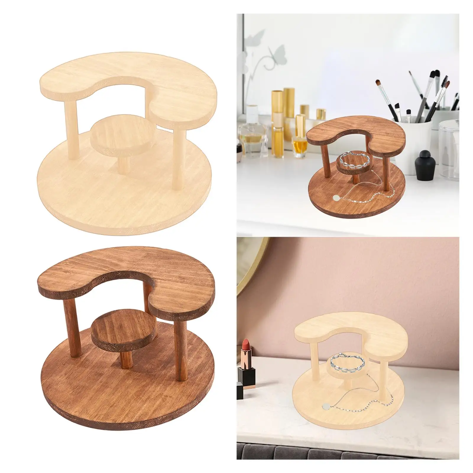 Wood Cake Stand Storage Organizer Rack Step Ladder Wooden Plant Stand Cupcake for Graduation Craft Figurine Tea Party