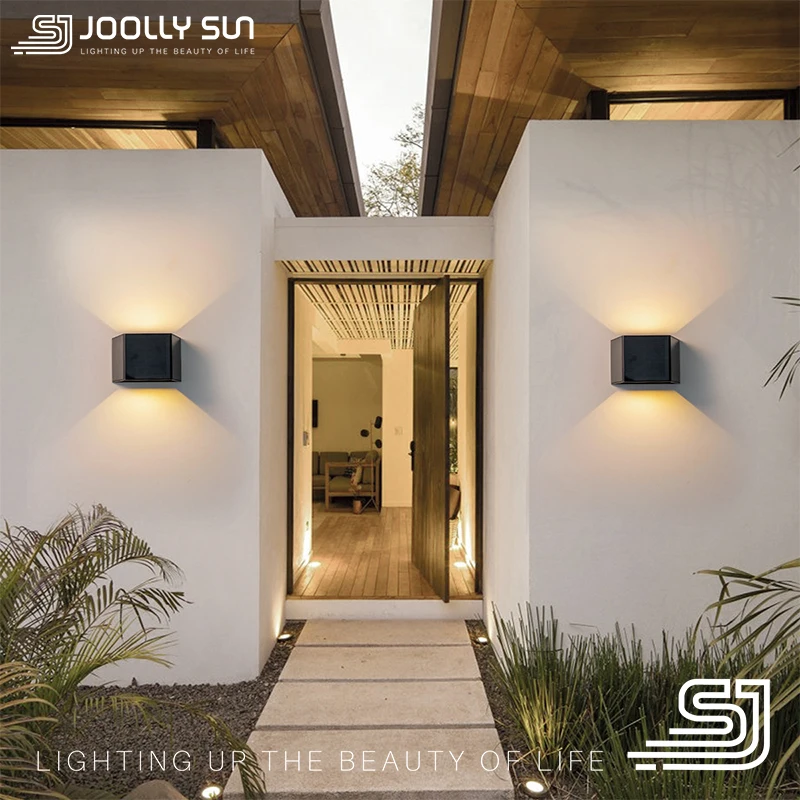 Imagem -02 - Joollysun-wireless Solar Wall Lights Iluminação Exterior Moderno Led Wall Sconces para Pátio Decoração do Jardim Luz Solar Energy Lamp