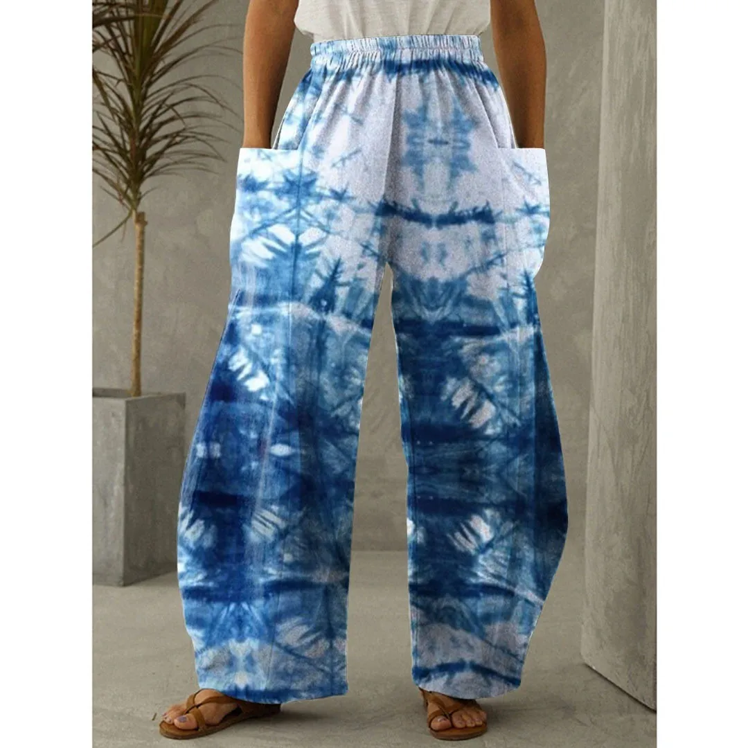 THE NEW SPRING/SUMMER 2024 MULTI-COLOR BLOOMERS STREET CASUAL FASHION STYLE PANTS WIDE-LEG PANTS ARE STYLISH AND LOOSE AND COMFO