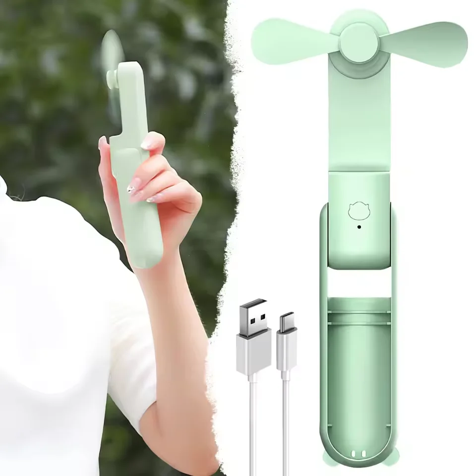 

Портативный мини-вентилятор, перезаряжаемый через USB, 3 регулируемые скорости, складной ручной персональный вентилятор для ресниц для девочек и женщин, для путешествий, на открытом воздухе